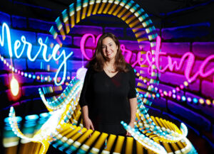 Retrato Light Painting Photocall tematizado Navidad